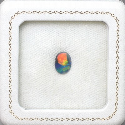 天然ブラックオパール 1.24ct【大判レッド遊色】