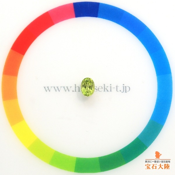 天然ペリドット 0.45ct 【隕石・レインボー】 パラサイト