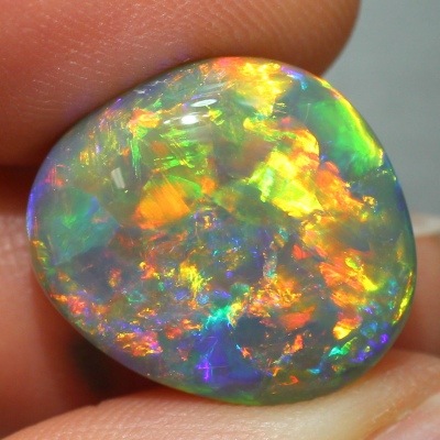 天然ブラックオパール 11.52ct 【全面美遊色】 トッピン