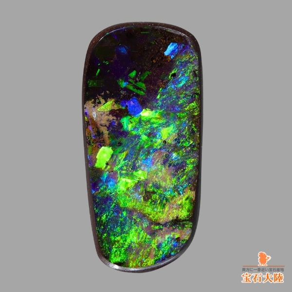 天然ボルダーオパール 2.74ct 【メタリックグリーン遊色】オーストラリア