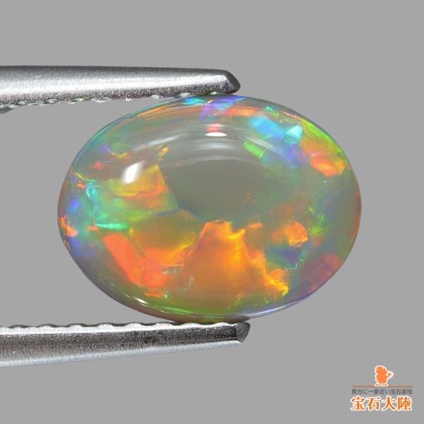 天然ブラックオパール 1.25ct 【オレンジ美遊色】