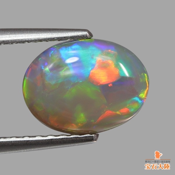天然ブラックオパール 1.25ct 【オレンジ美遊色】