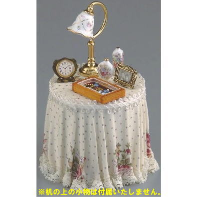【Reutter】ロイターポーセリン ミニチュア雑貨 ローズの丸テーブル 小物無し [RP1703-5][m-s]【 ネコポス不可 】