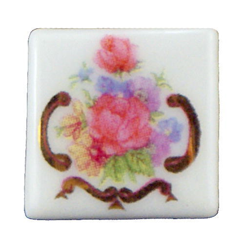 【Reutter】ロイターポーセリン ミニチュア雑貨 タイル12枚セット ドレスデンローズ [RP1791-1][m-s]【 ネコポス不可 】