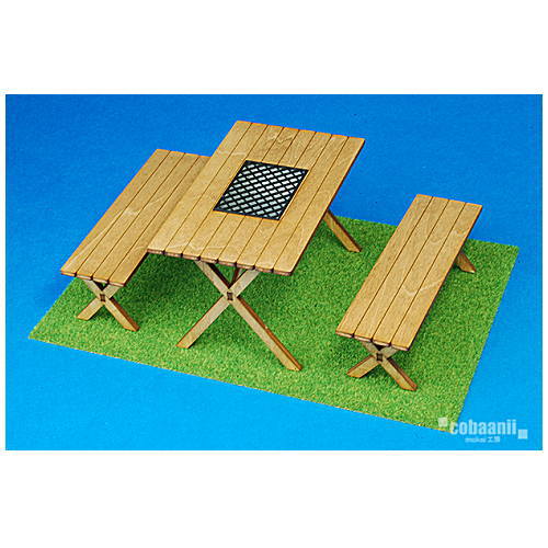 コバアニ cobaanii mokei工房 ウッデンフォルム 1/12スケール バーベQテーブルとイス 組み立てキット [WF-009] [m-s] 【ネコポス配送対応】