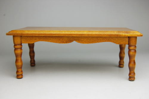 ミニチュア家具 ダイニングテーブルセット(長方形+イス×4) ブラウン