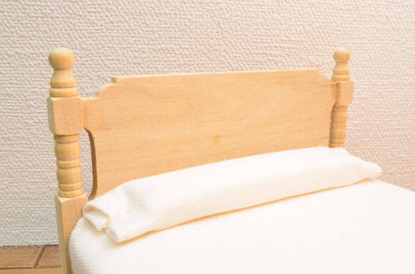 ミニチュア家具 クラシック ダブルベッド ヘッドボートフラットタイプ