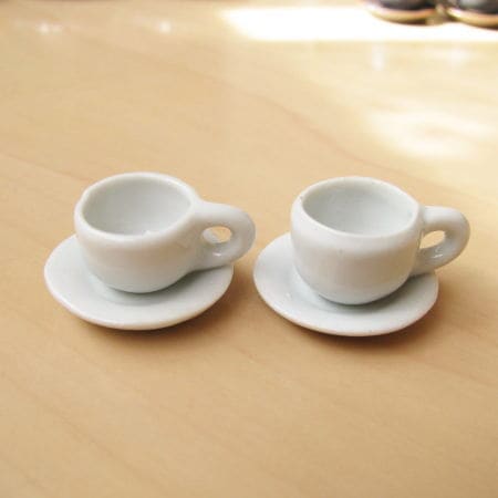 ミニチュア雑貨 コーヒーカップ＆ソーサー 【ホワイト/ソーサーの直径