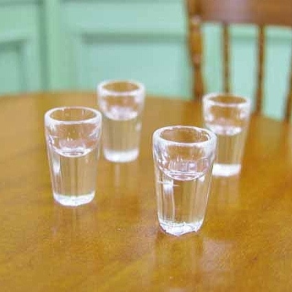 ミニチュア雑貨 プラスチック製 水入りグラス 4個セット[DG6] [m-s