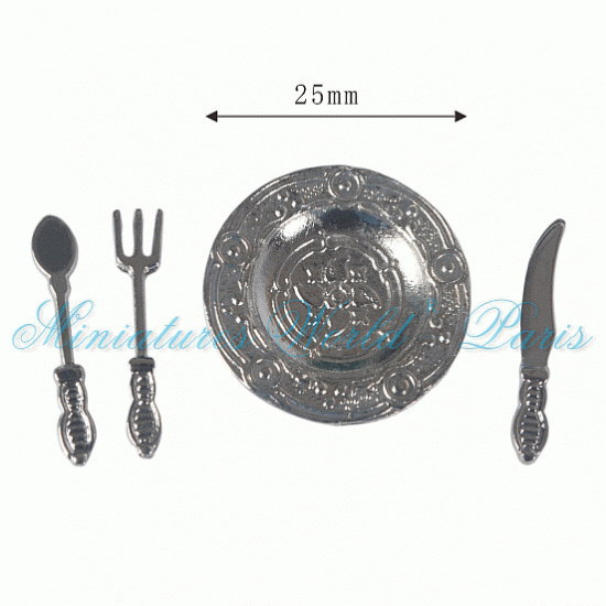 ミニチュア雑貨 アンティークプレート＆カトラリー [MWDM157] [m-s]【 ネコポス不可 】