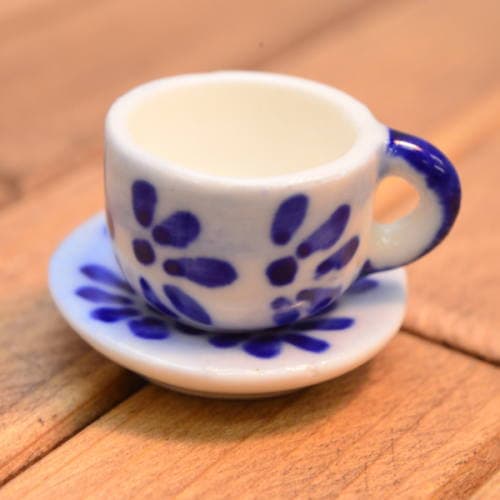 ミニチュア雑貨 コーヒーカップ&ソーサー (柄) [SM-CCSD201] 品番：28010 [m-s][imp]【ネコポス配送対応】