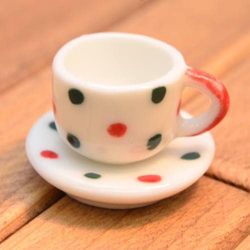 ミニチュア雑貨 コーヒーカップ&ソーサー (柄) [SM-CCSD203] 品番：28012 [m-s][imp]【ネコポス配送対応】