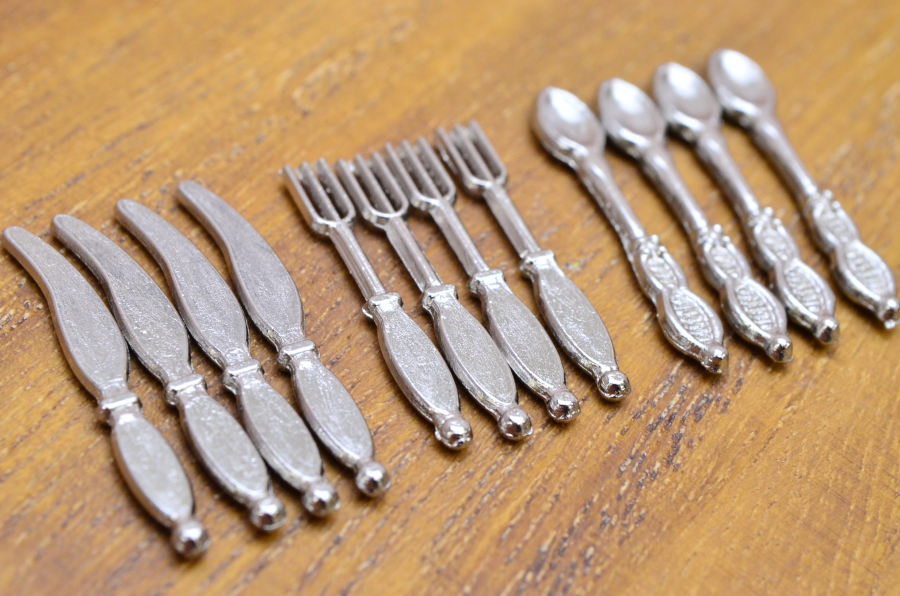 ミニチュアパーツ ナイフ・フォーク・スプーン [B(B-71)] (ビリー)[m-s