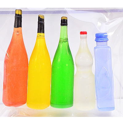 ミニチュア雑貨 ワインボトル5本セット ラベル無し セット(A)[MWDSETA][m-s]【ネコポス配送対応】
