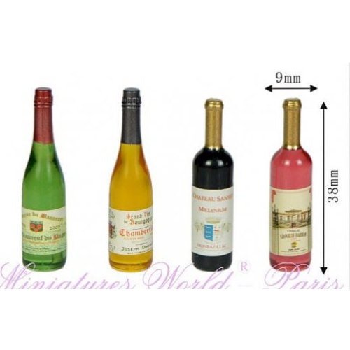 ミニチュア雑貨 高級ワインボトル 4本セット [MWDS11][m-s]【ネコポス配送対応】