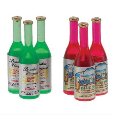 ミニチュア雑貨 ファンシーワインボトル 6本セット [IM65327] [m-s