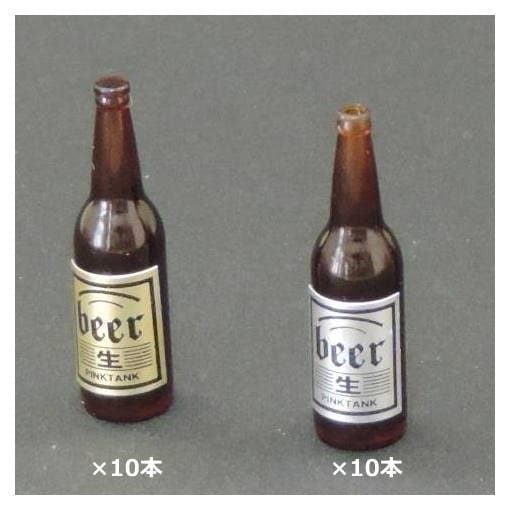 ミニチュア雑貨 1/12スケール ビール瓶20本セット【Aタイプ】 (ピンク