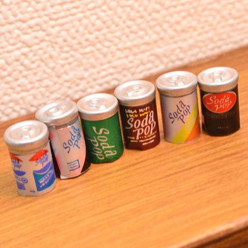 ミニチュア雑貨 ジュース缶 アソート6本 [IM65512][m-s][imp]【ネコポス配送対応】