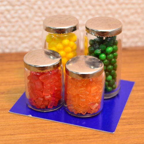 ミニチュア雑貨 ジャム瓶4本 [CB083][m-s][imp]【ネコポス配送対応】