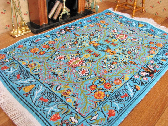 ミニチュア家具 ミニチュアカーペット 150×250 ターコイズブルー [KPM08] [m-s]【ネコポス配送対応】【C】