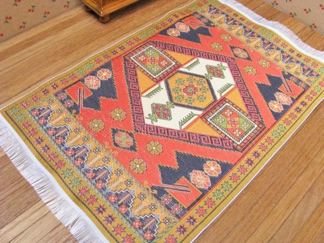 ミニチュア家具 ミニチュアカーペット 150×250 アンデス風 [KPM15] [m-s]【ネコポス配送対応】