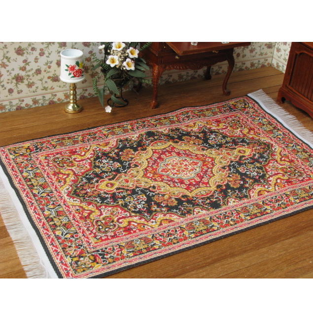ミニチュア家具 ミニチュアカーペット 150×250 レッドｘゴールド [KPM03][m-s]【ネコポス配送対応】【C】
