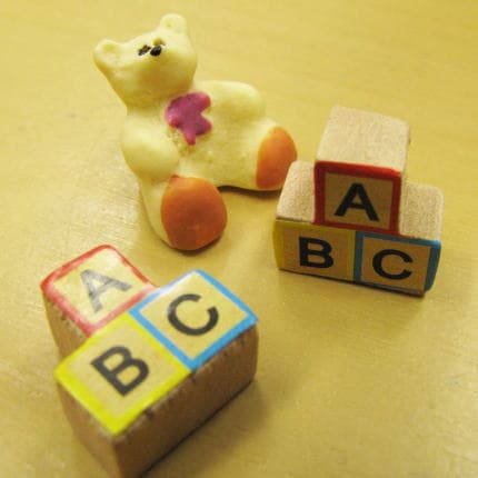 ミニチュア雑貨 テディベア＆ABCブロック その2 [MWBM111-2] [m-s]【ネコポス配送対応】