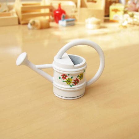 ミニチュア雑貨 白いお花のジョウロ [NY30006][m-s]【ネコポス配送対応】【C】