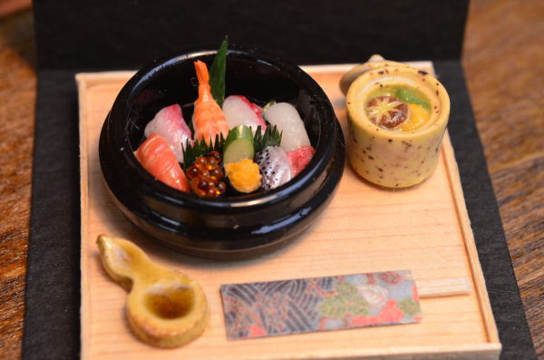 購入▪質問の前にプロフィール必読！☆ミニチュアフードセット 展示のみ】【送料無料】ミニチュアフード お寿司セット 作家