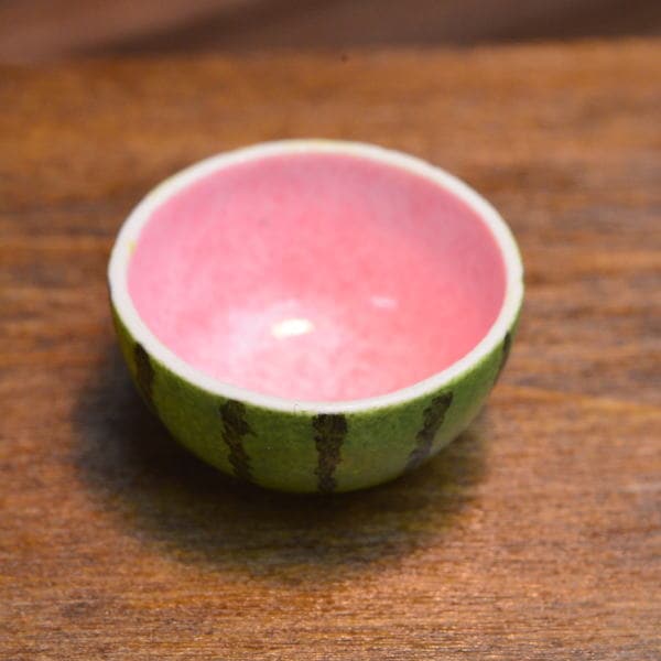 ミニチュア雑貨 スイカのお皿(特大) 陶器製 作家：槙桂子 さん [品番：28735] [m-s] 【ネコポス配送対応】