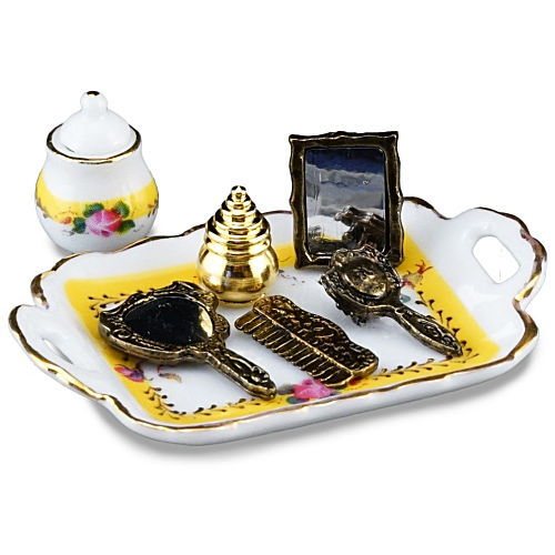 【Reutter】 ロイターポーセリン ミニチュア雑貨 フレンチローズのコスメトレイ [RP1706-5] [m-s]【 ネコポス不可 】