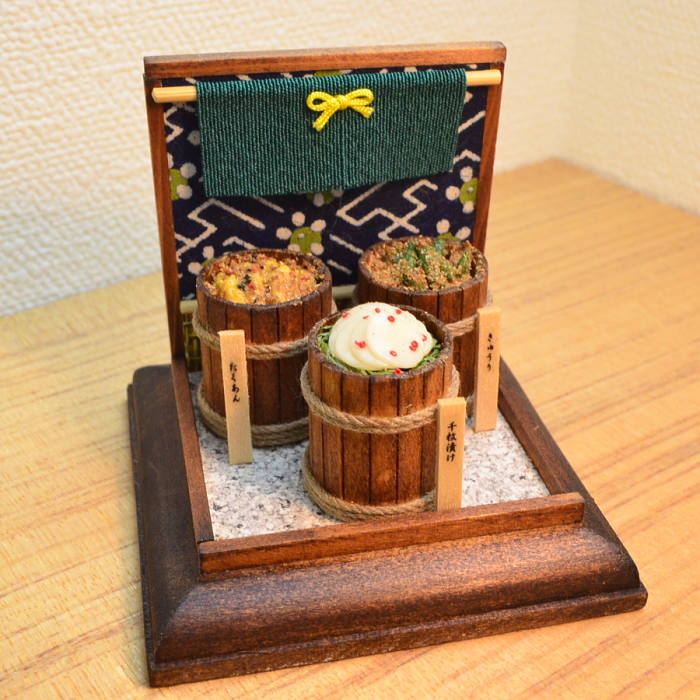 【展示のみ】【送料無料】ミニチュアフード お漬物屋さん ぷち 作家：京都まめひろ さん [品番：29675][m-s]【 ネコポス不可 】