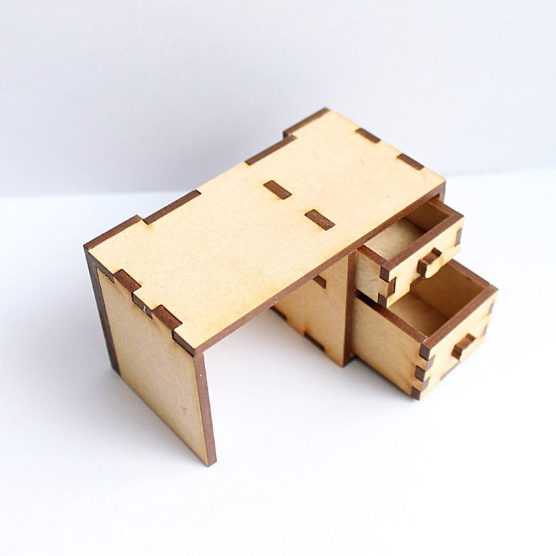 猫のミニチュア 机 1/12スケール 完成品 ドールハウス [m-s
