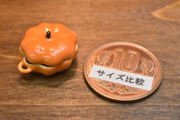 ミニチュア雑貨 かぼちゃのお皿(蓋付き) 陶器製 作家：第七工房