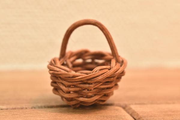 【廃番】ミニチュア雑貨 編みかご バスケット [SM-WCK03] [m-s]【ネコポス配送対応】【C】
