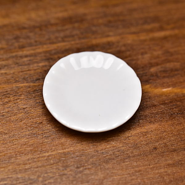 ミニチュア雑貨 陶器 Sサイズ [SPLP11] (セラミックプレート/カラー：ホワイト) 1/12スケール [m-s][imp]【ネコポス配送対応】【C】
