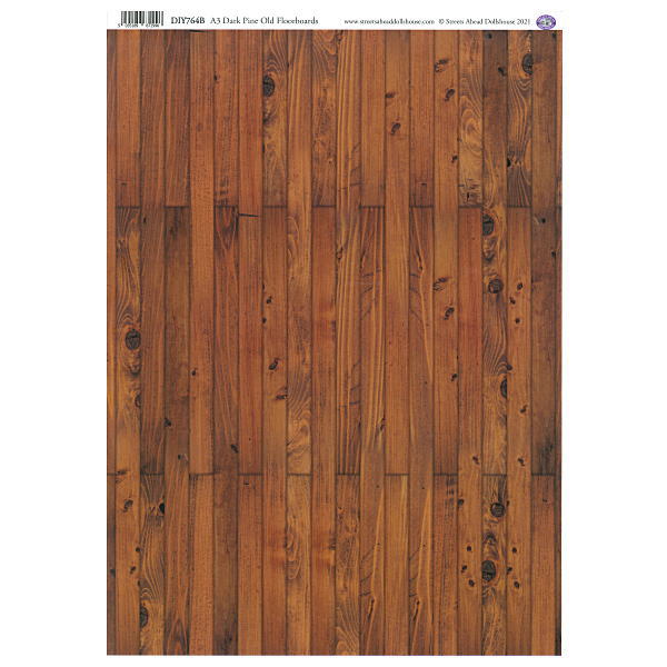 ミニチュア雑貨 【英国製】 A3フローリングシート ダークパイン [SADIY764B] [m-s]【 ネコポス不可 】