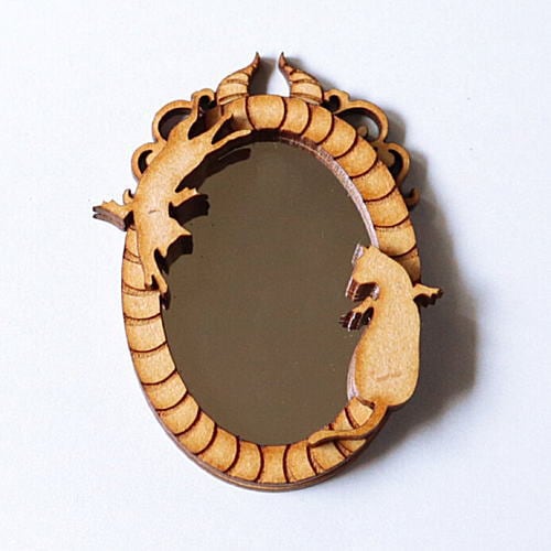 猫のミニチュア 魔女の壁掛けにゃんミラー 1/12スケール ドールハウス [m-s]【ネコポス配送対応】 【C】