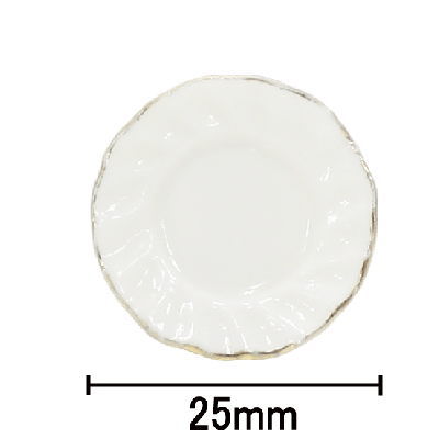 ミニチュアパーツ 金縁白皿4枚セット [O-93(ビリー)] [m-s]【ネコポス