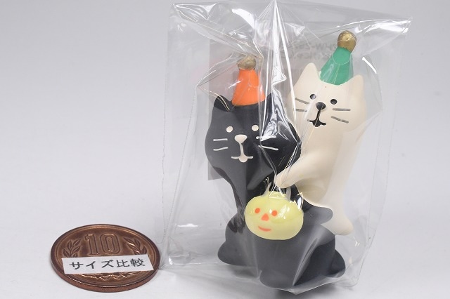 限定ハロウィン② おばけ　猫　5個セット おばけにゃんこ 黒猫におんぶ (ZHW-29203H)】 DECOLE concombre