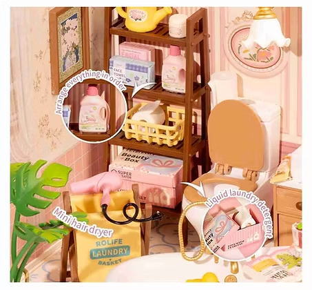 ROBOTIME ROLIFE DIY ミニチュアハウス スーパークリエイターシリーズ 【DW014B：バスルーム】※組立説明書(日本語版) [m-s]【 ネコポス不可 】