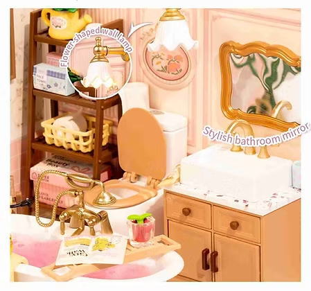 ROBOTIME ROLIFE DIY ミニチュアハウス スーパークリエイターシリーズ 【DW014B：バスルーム】※組立説明書(日本語版) [m-s]【 ネコポス不可 】