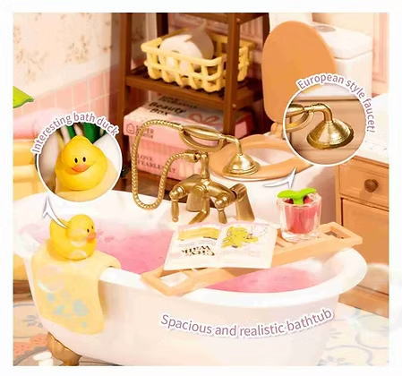 ROBOTIME ROLIFE DIY ミニチュアハウス スーパークリエイターシリーズ 【DW014B：バスルーム】※組立説明書(日本語版) [m-s]【 ネコポス不可 】