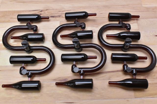 ミニチュア雑貨 1/12スケール ワインボトル12本セット (茶色) (ピンク