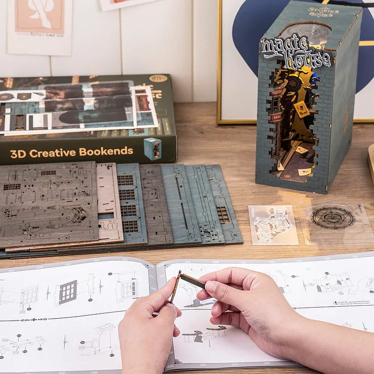 ROBOTIME Rolife DIYブックヌックシリーズ ミニチュアハウスキット