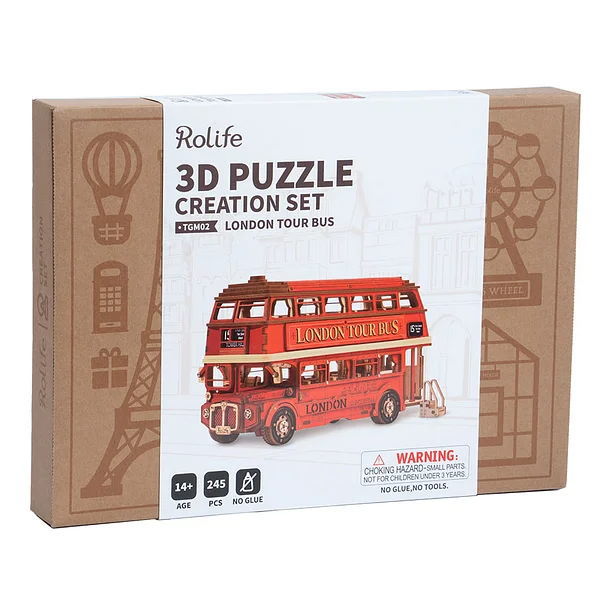 木のおもちゃ　ロンドンバス　London Bus ミニチュア　1点もの　限定品 楽天市場】ROBOTIME社 Rolife 立体パズル ミニチュアキット