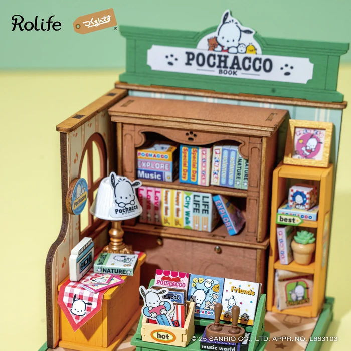 DA003：ポチャッコの本屋さん (日本語説明書) 】Rolife ROBOTIME