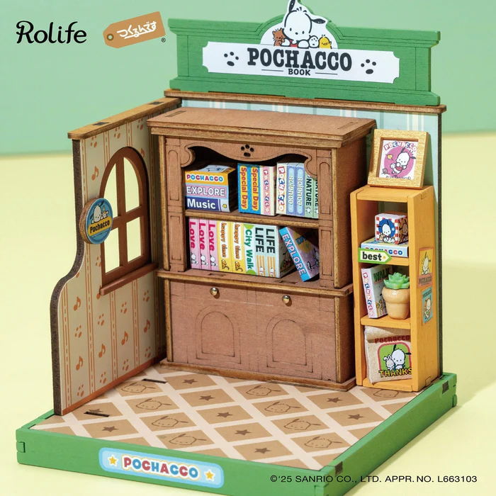 DA003：ポチャッコの本屋さん (日本語説明書) 】Rolife ROBOTIME