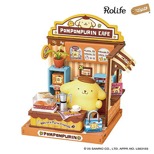 サンリオ ポムポムプリン レトロ DA004：ポムポムプリンのカフェ (日本語説明書) 】Rolife ROBOTIME