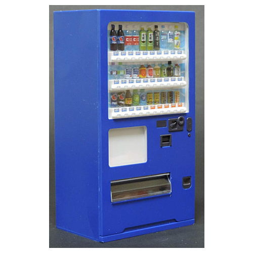 ミニチュア雑貨 1/12スケール 自動販売機 プラモデル 【青】 (ピンク